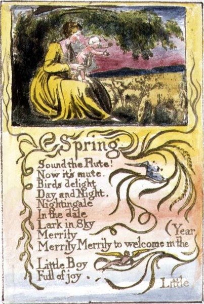 S.124-1950.pt22 Jaro: deska 22 z Songs of Innocence and of Experience (kopie R) c.1802-08 (lept, inkoust a akvarel) od William Blake