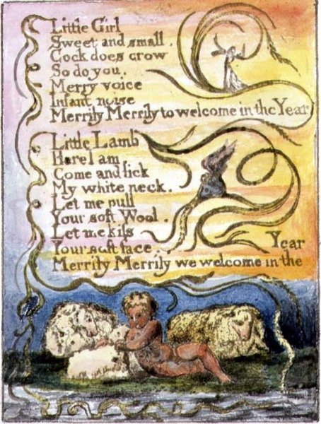 S.124-1950.pt23 Jaro (pokračování): deska 23 z Songs of Innocence and of Experience (kopie R) c.1802-08 (lept, inkoust a akvarel) od William Blake