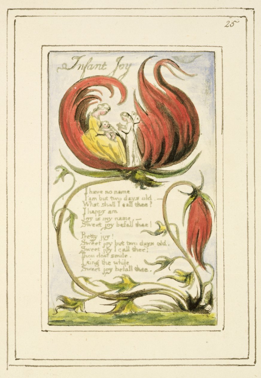 S.124-1950.pt25 Infant Joy: deska 25 z Songs of Innocence and of Experience (kopie R) c.1802-08 (lept, inkoust a wc) od William Blake
