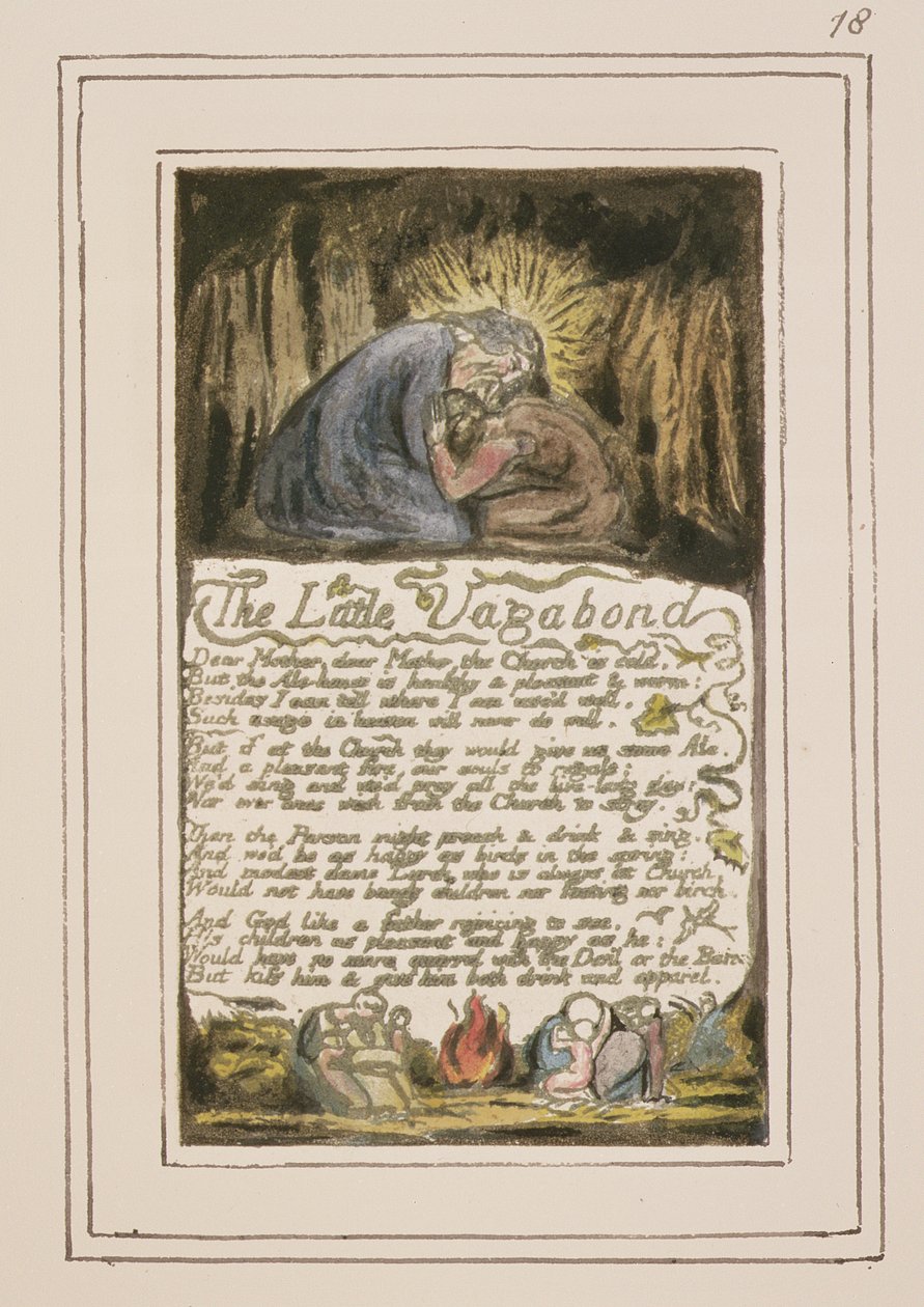 S.124-1950.pt46 Malý tulák: deska 46 z Songs of Innocence and of Experience (kopie R) c.1802-08 (lept, inkoust a wc) od William Blake