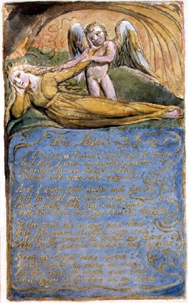 S.125-1950.pt41 The Angel: deska 41 z Songs of Innocence and of Experience (kopie AA) c.1815-26 (lept, inkoust a akvarel) od William Blake
