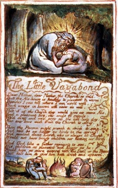 S.125-1950.pt45 Malý tulák: deska 45 z Songs of Innocence and of Experience (kopie AA) c.1815-26 (lept, inkoust a akvarel) od William Blake