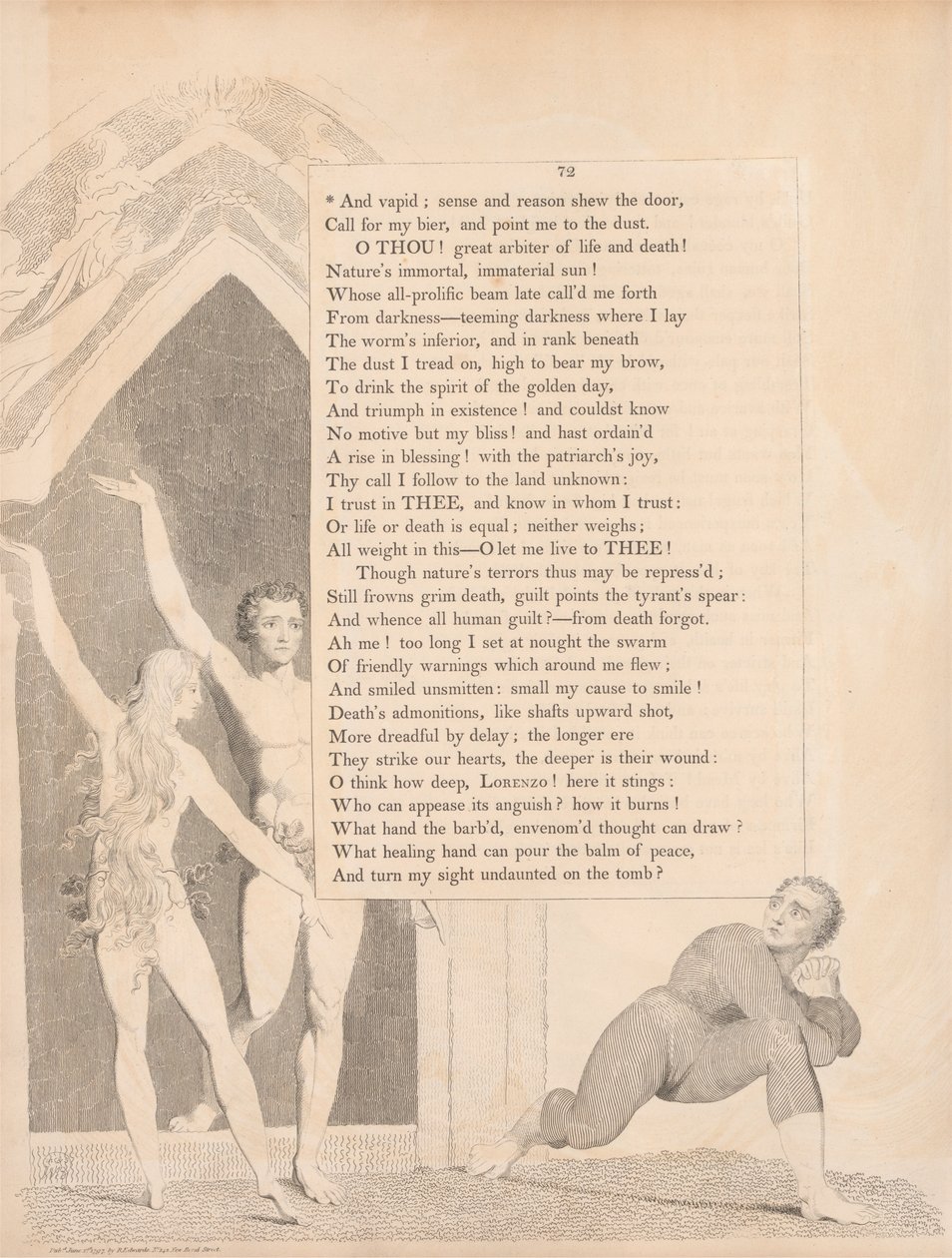 Deska 33 (strana 72): „A hloupý; smysl a rozum ukazují dveře" od William Blake