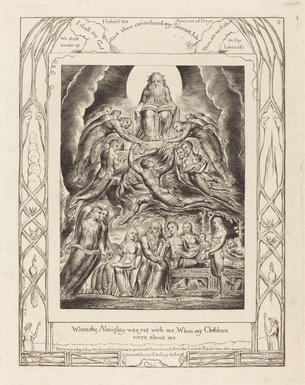 Satan před Božím trůnem, 1825. od William Blake