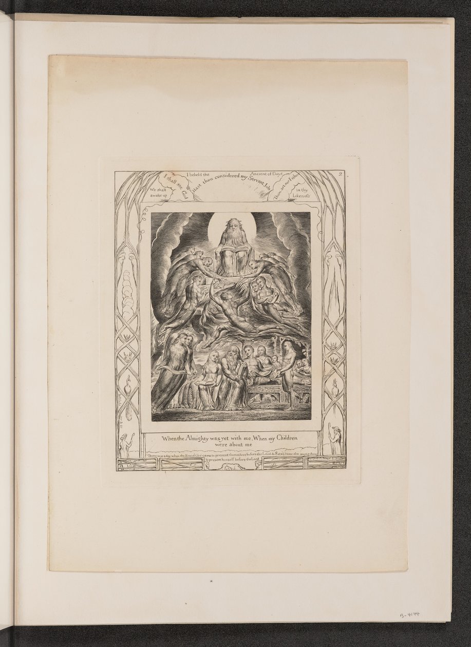 Satan před Božím trůnem, 1825. od William Blake