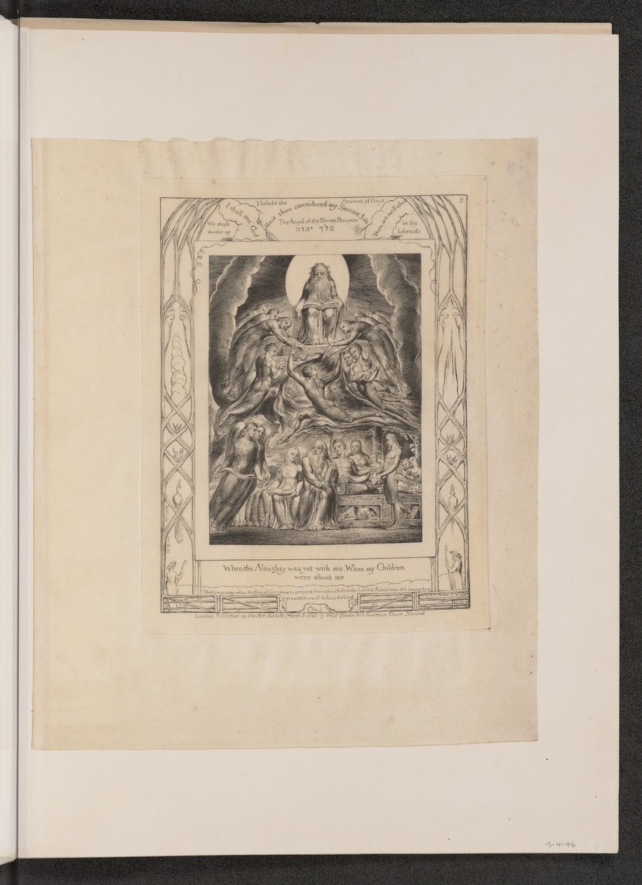 Satan před Božím trůnem, 1825. od William Blake
