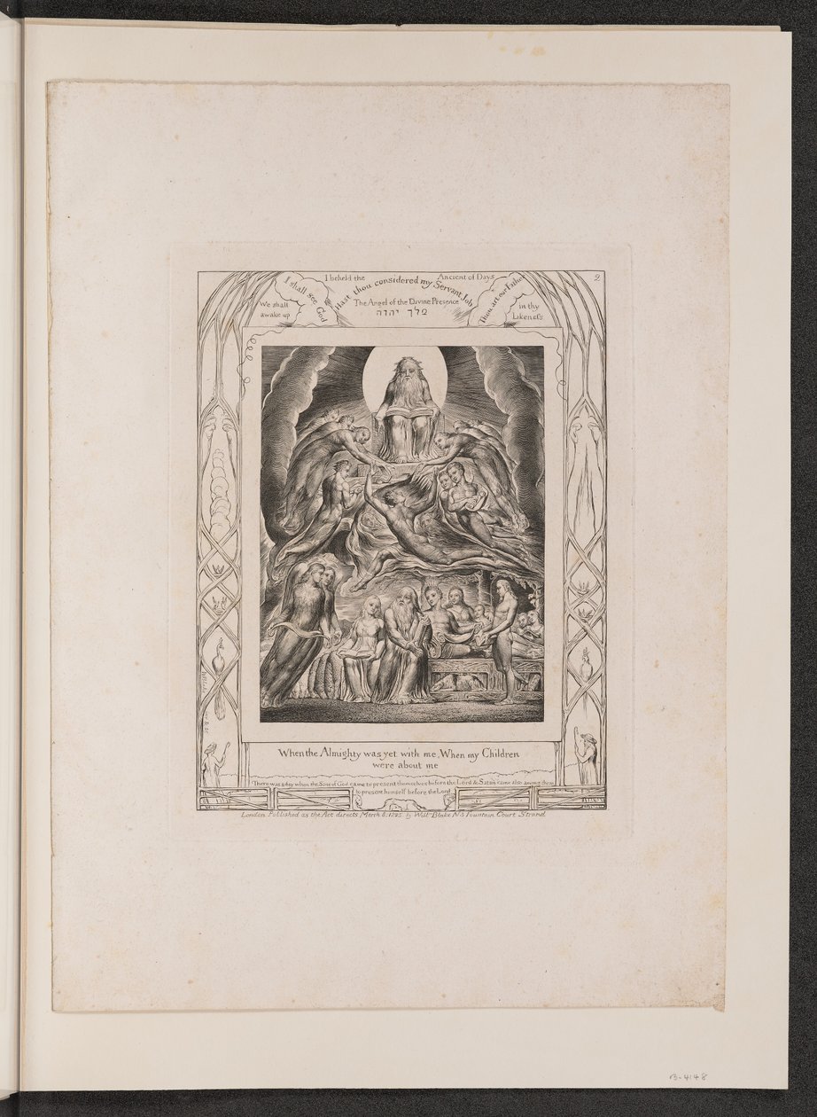 Satan před Božím trůnem, 1825. od William Blake