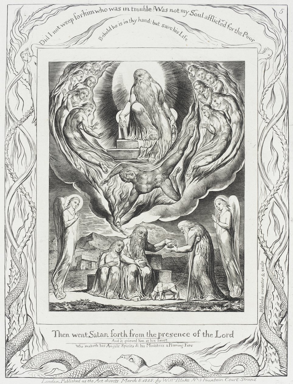 Satan odchází z přítomnosti Pána od William Blake