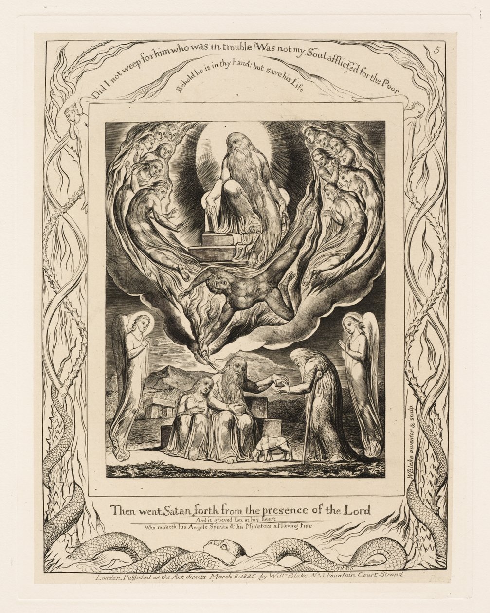 Satan vycházející z přítomnosti Páně od William Blake