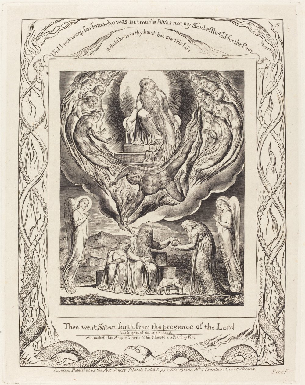 Satan vycházející z přítomnosti Páně, 1825. od William Blake