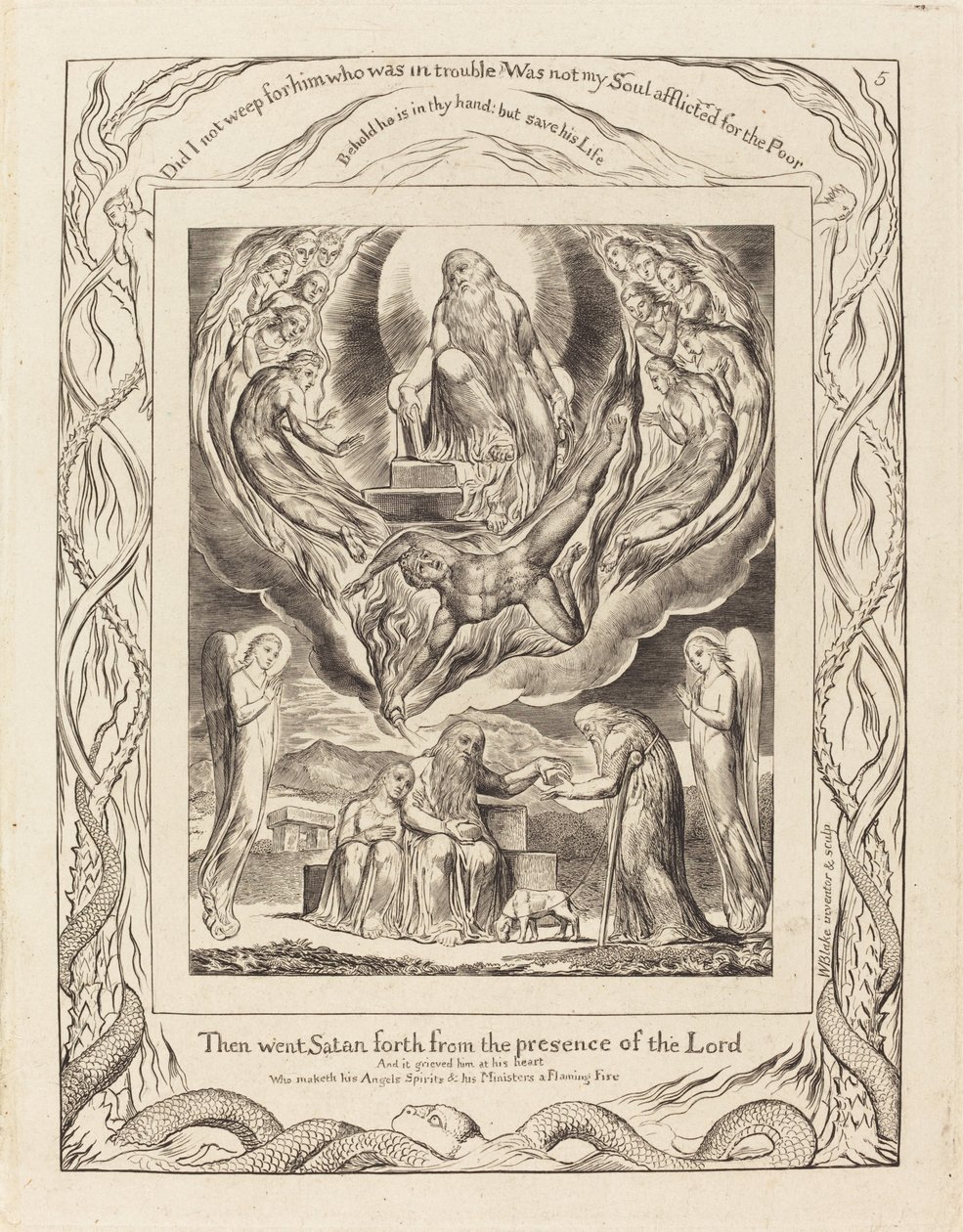 Satan vycházející z přítomnosti Páně, 1825. od William Blake