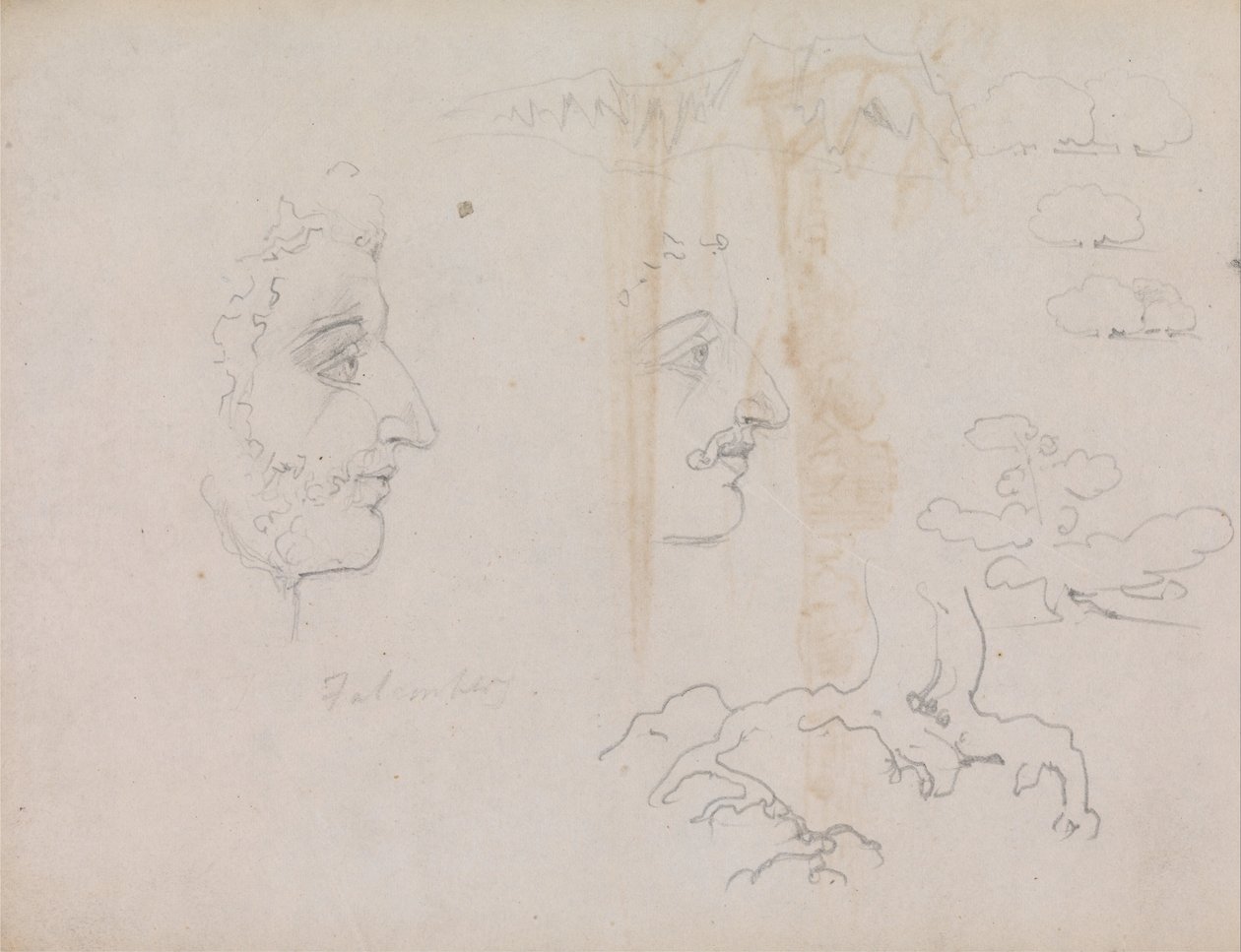List ze Blake-Varley Skicáře z roku 1819, strany 37 a 38 od William Blake