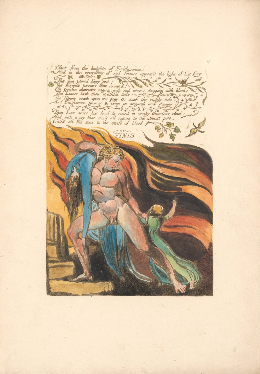 Schuss von den Höhen von Enitharmon (Platte 17) od William Blake