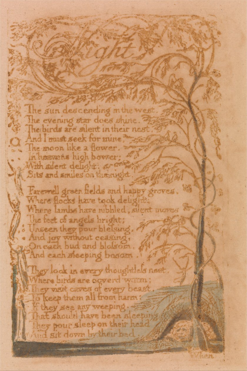 Songs of Innocence, Plate 16, Night (Bentley 20) od William Blake