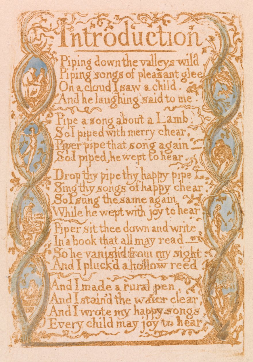 Songs of Innocence, Plate 3, Introduction (Bentley 4) od William Blake