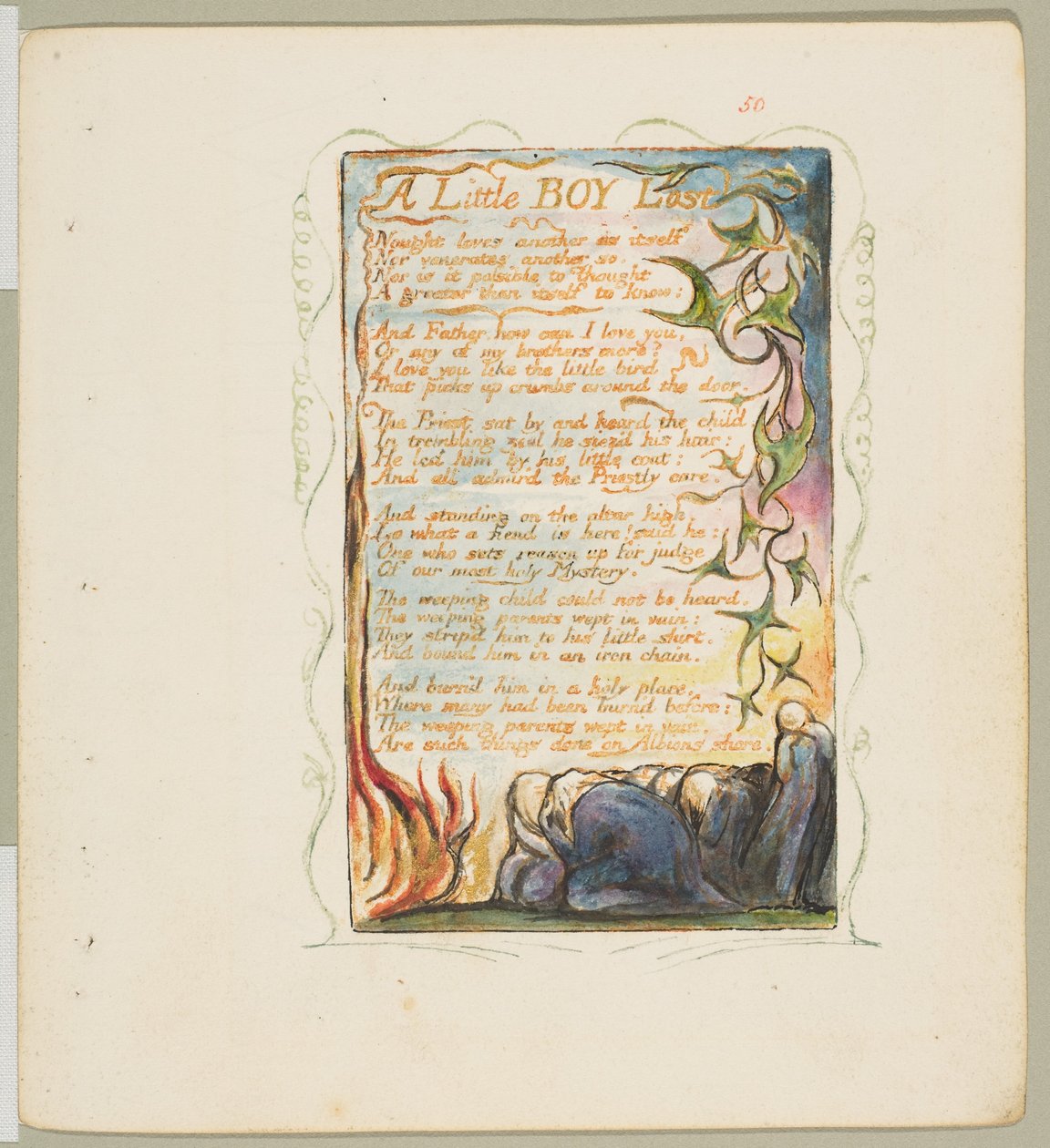 Songs of Innocence and of Experience: A Little Boy Lost, ca. 1825. od William Blake