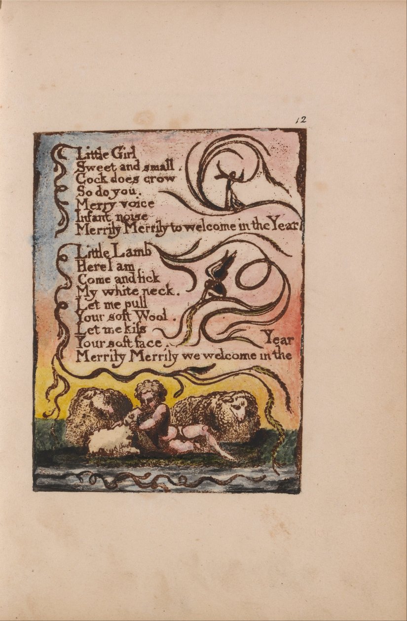 Písně nevinnosti a zkušeností, talíř 12, jaro (Bentley 23) od William Blake