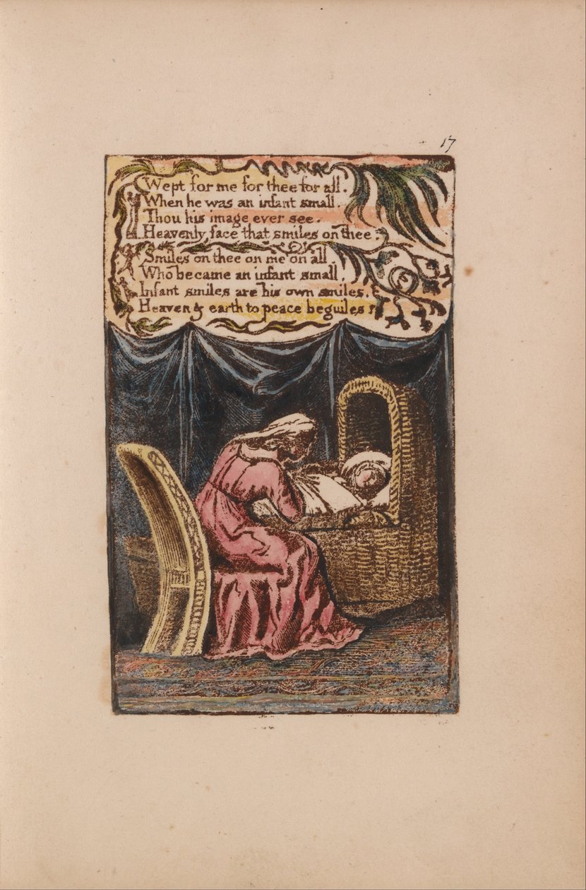 Písně nevinnosti a zkušeností, deska 17, píseň kolébky (Bentley 17) od William Blake