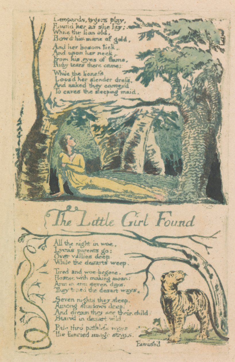 Songs of Innocence and of Experience, Plate 20, "The Little Girl Lost" (Bentley 34) od William Blake
