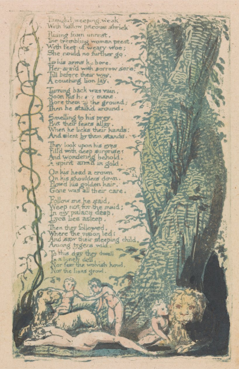 Songs of Innocence and of Experience, Plate 22, The Little Girl Found (Bentley 36) od William Blake