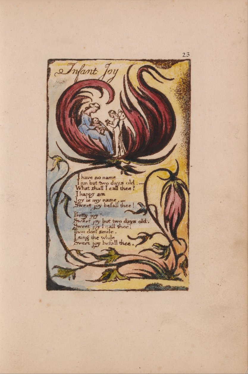 Písně nevinnosti a zkušeností, talíř 23, dětská radost (Bentley 25) od William Blake
