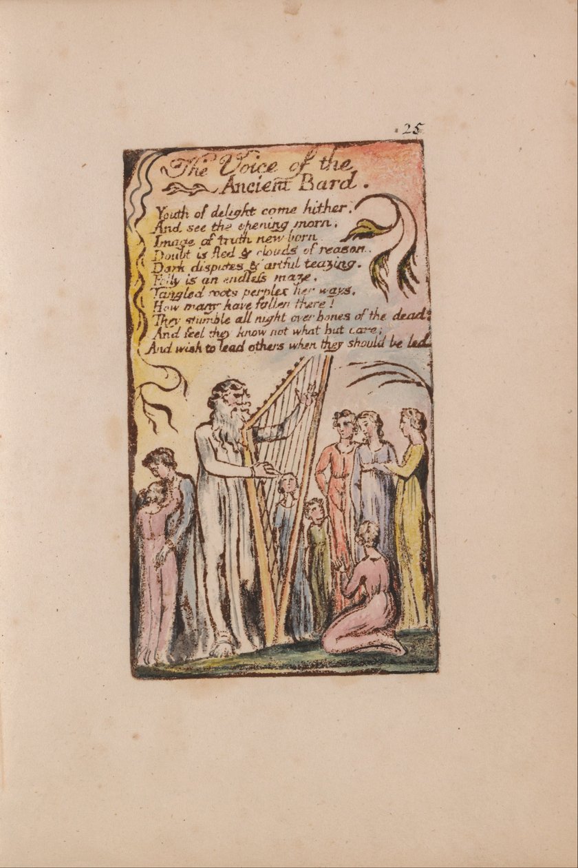 Písně nevinnosti a zkušeností, talíř 25, Hlas starověkého Barda (Bentley 54) od William Blake