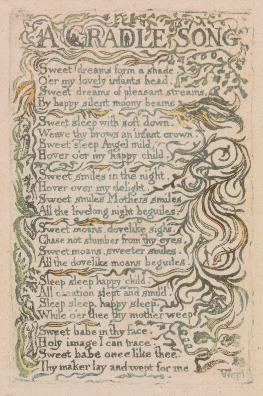 Songs of Innocence and of Experience, Plate 26, A Cradle Song (Bentley 16) od William Blake