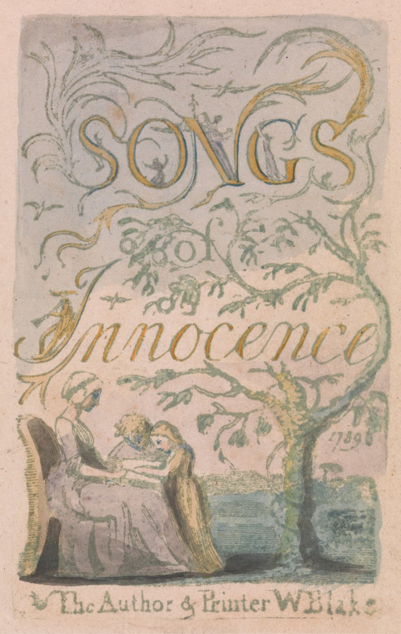 Songs of Innocence and of Experience, deska 2, titulní strana Innocence (Bentley 3) od William Blake