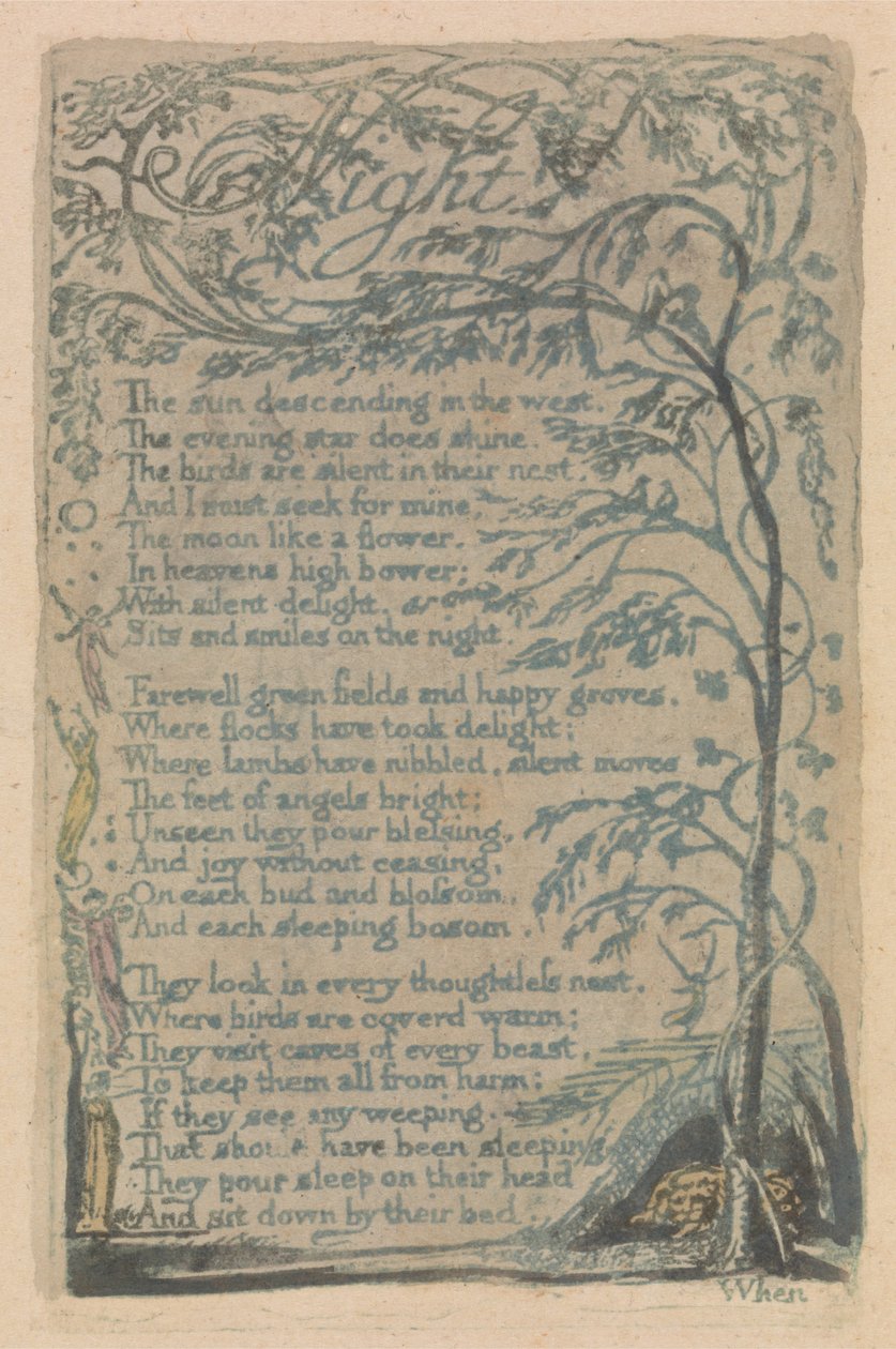 Songs of Innocence and of Experience, Plate 30, Night (Bentley 20) od William Blake