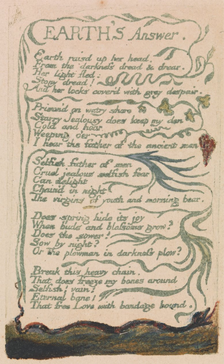 Songs of Innocence and of Experience, Plate 35, "Earth