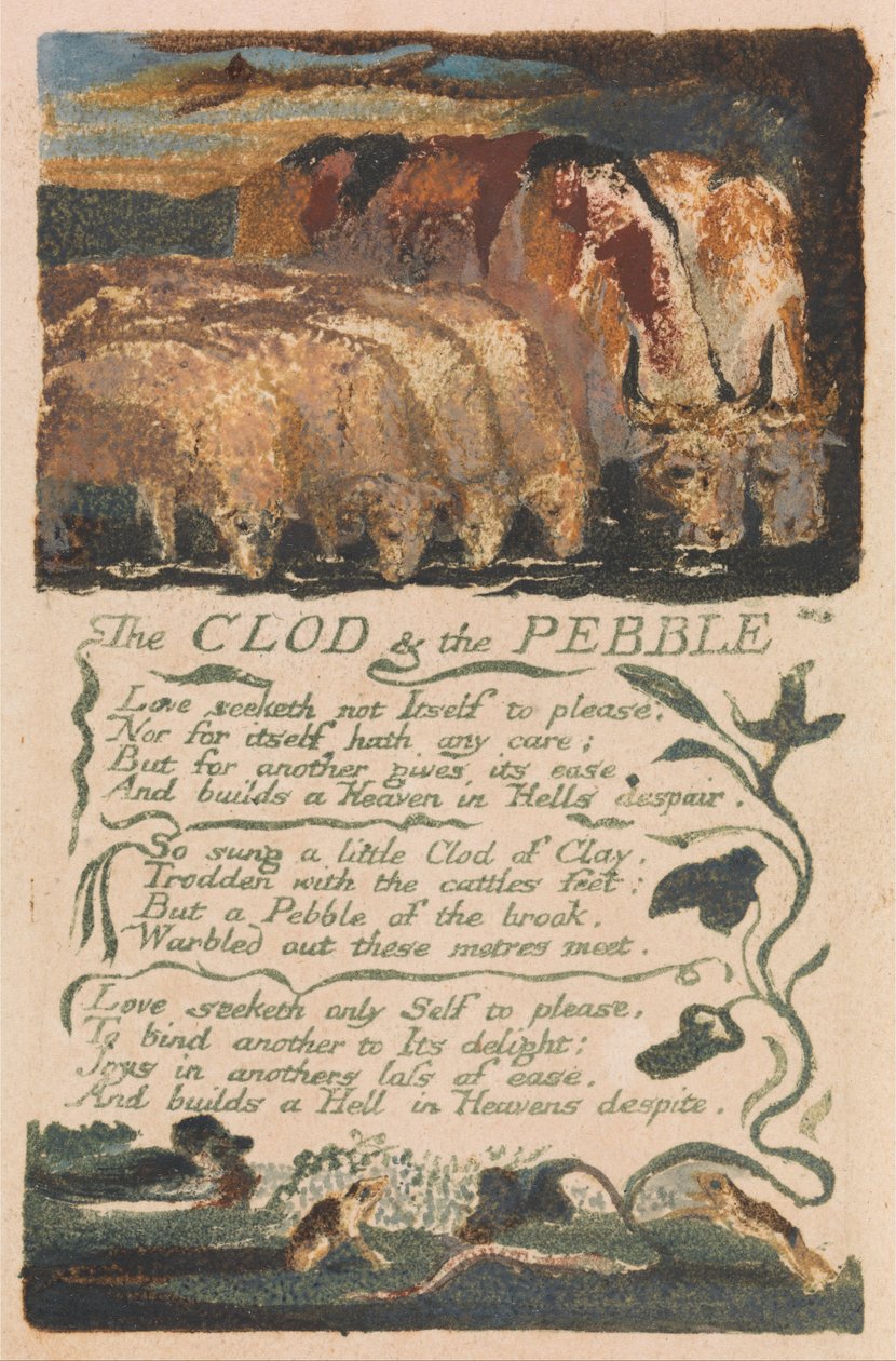 Písně nevinnosti a zkušeností, deska 36, Hrouda a oblázek (Bentley 32) od William Blake