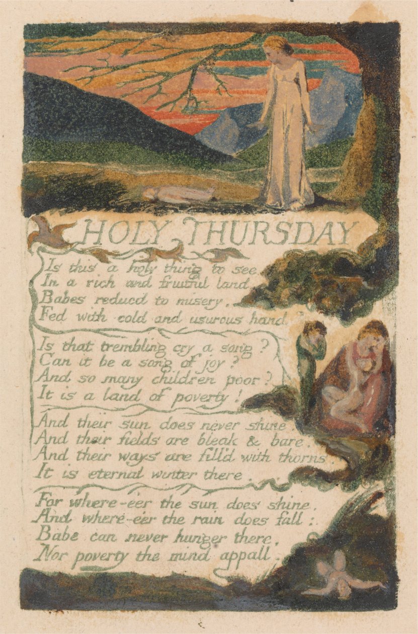 Songs of Innocence and of Experience, deska 38, „Svatý čtvrtek“ (Bentley 33) od William Blake