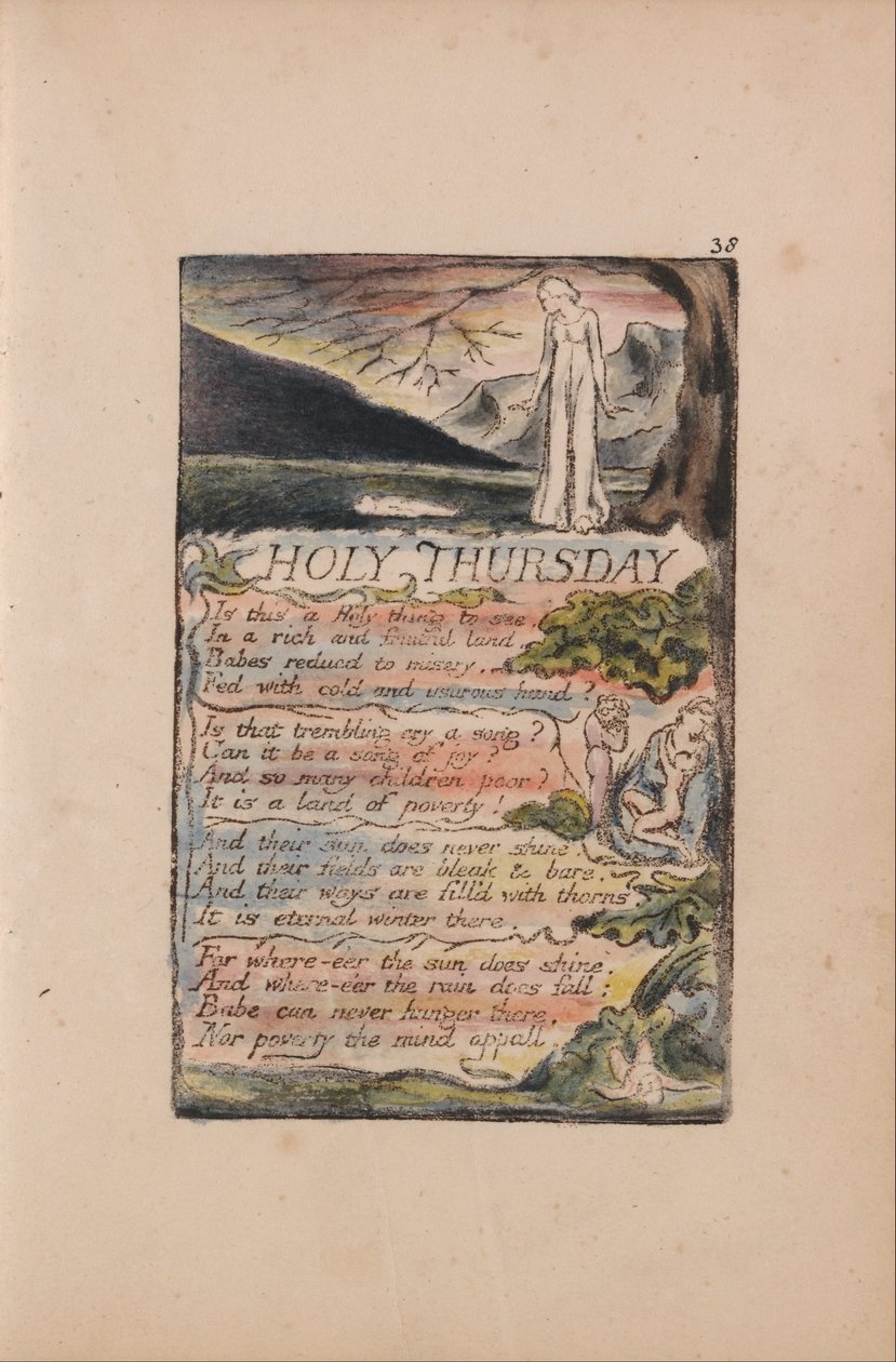 Písně nevinnosti a zkušeností, talíř 38, Velký čtvrtek (Bentley 33) od William Blake