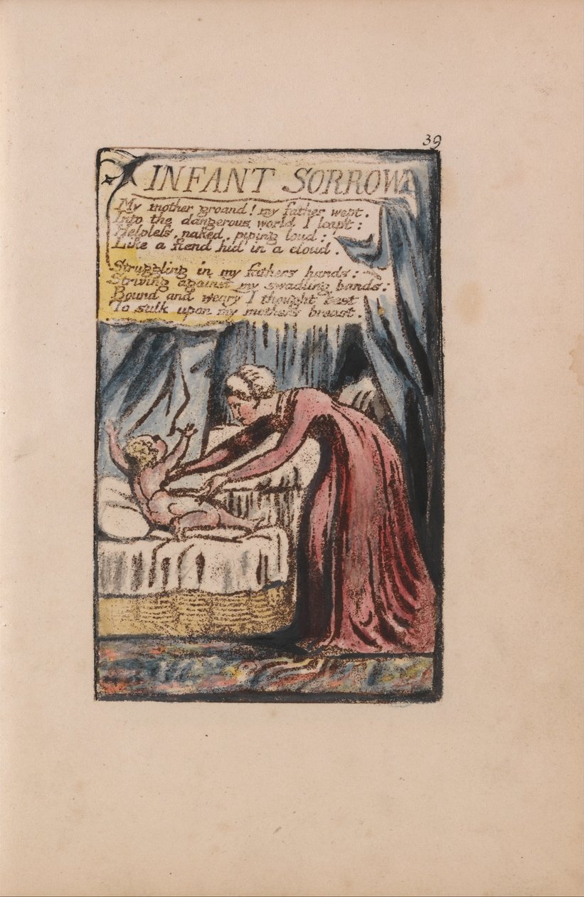 Písně nevinnosti a zkušeností, talíř 39, Infant Sorrow (Bentley 48) od William Blake