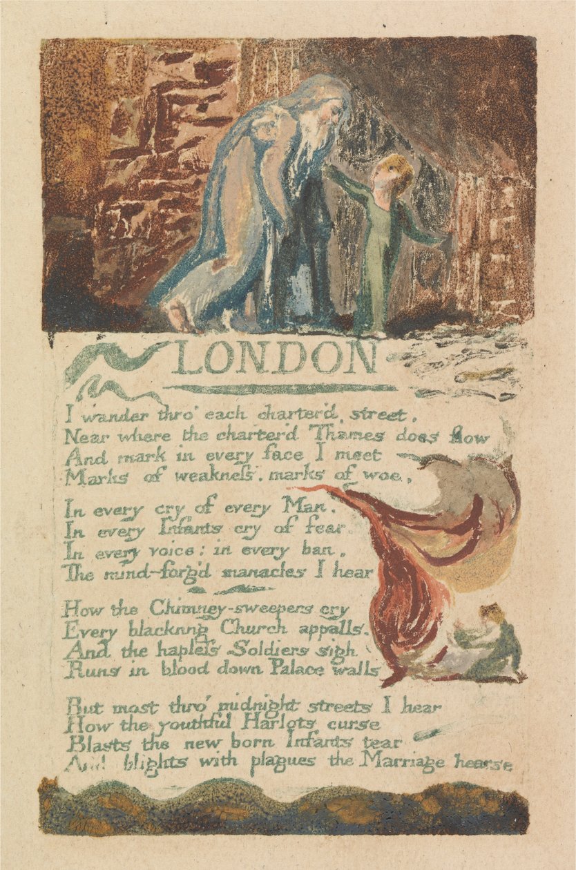 Songs of Innocence and of Experience, deska 39, "Londýn" (Bentley 46) od William Blake