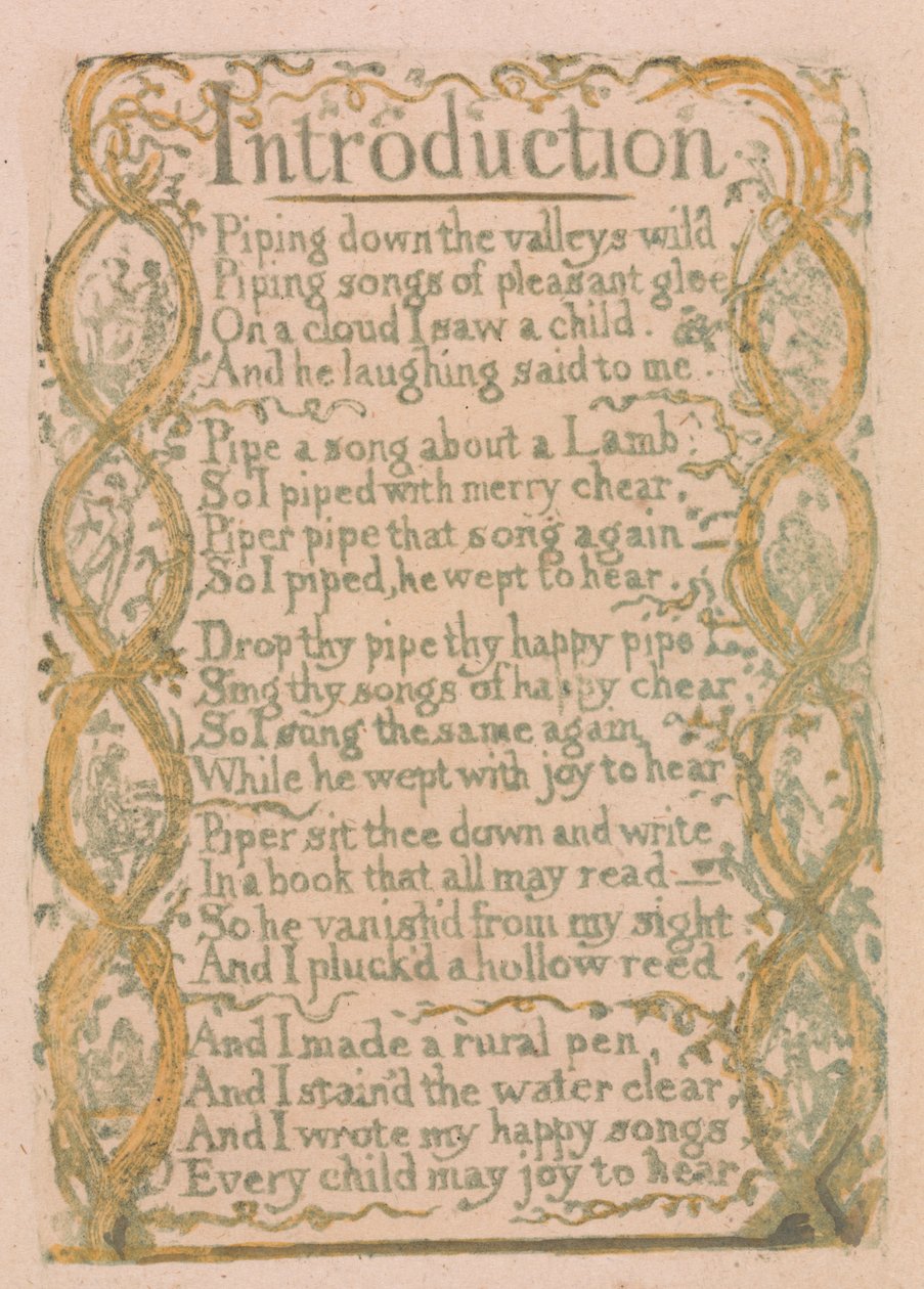 Songs of Innocence and of Experience, deska 3, „Úvod“ (Bentley 4) od William Blake