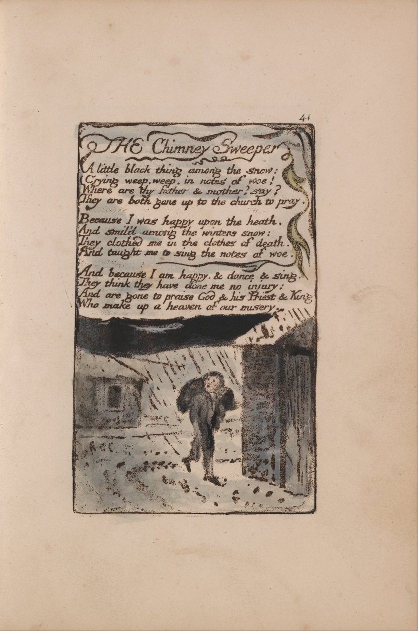 Songs of Innocence and of Experience, Plate 41, The Chimney Sweeper (Bentley 37) od William Blake