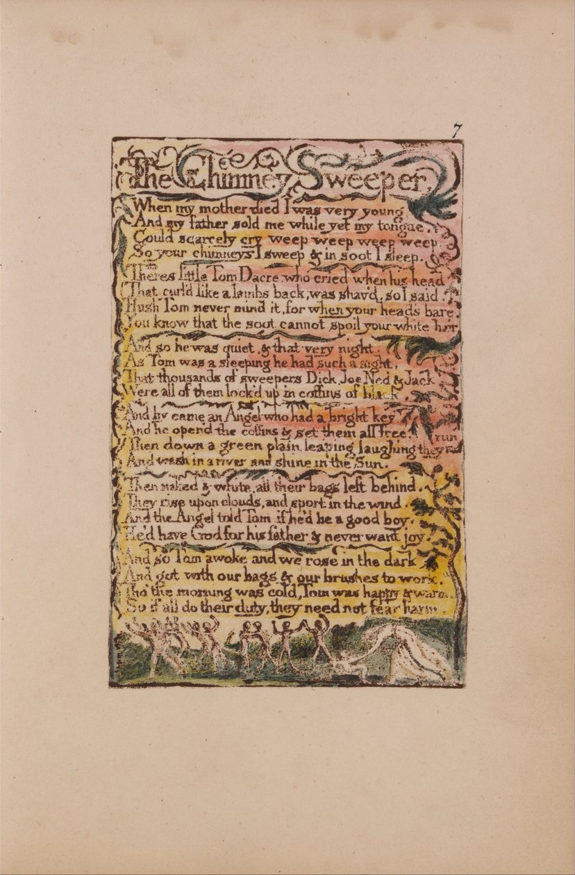 Songs of Innocence and of Experience, Plate 7, The Chimney Sweeper (Bentley 12) od William Blake