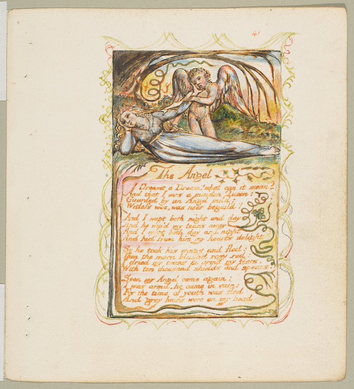 Songs of Innocence and of Experience: The Angel, ca. 1825. od William Blake