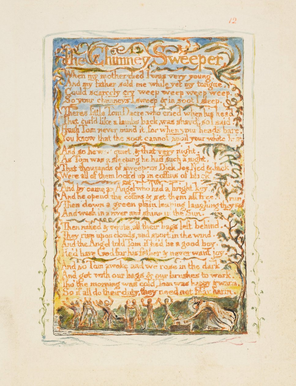 Písně nevinnosti a zkušenosti: Kominík, ca. 1825. od William Blake