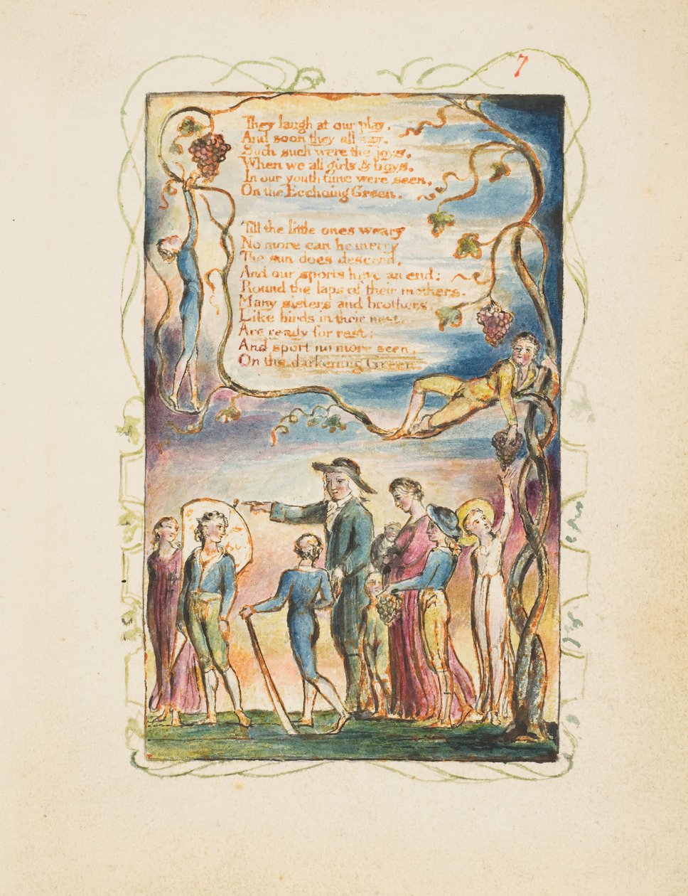 Songs of Innocence and of Experience: The Ecchoing Green druhá deska, ca. 1825. od William Blake