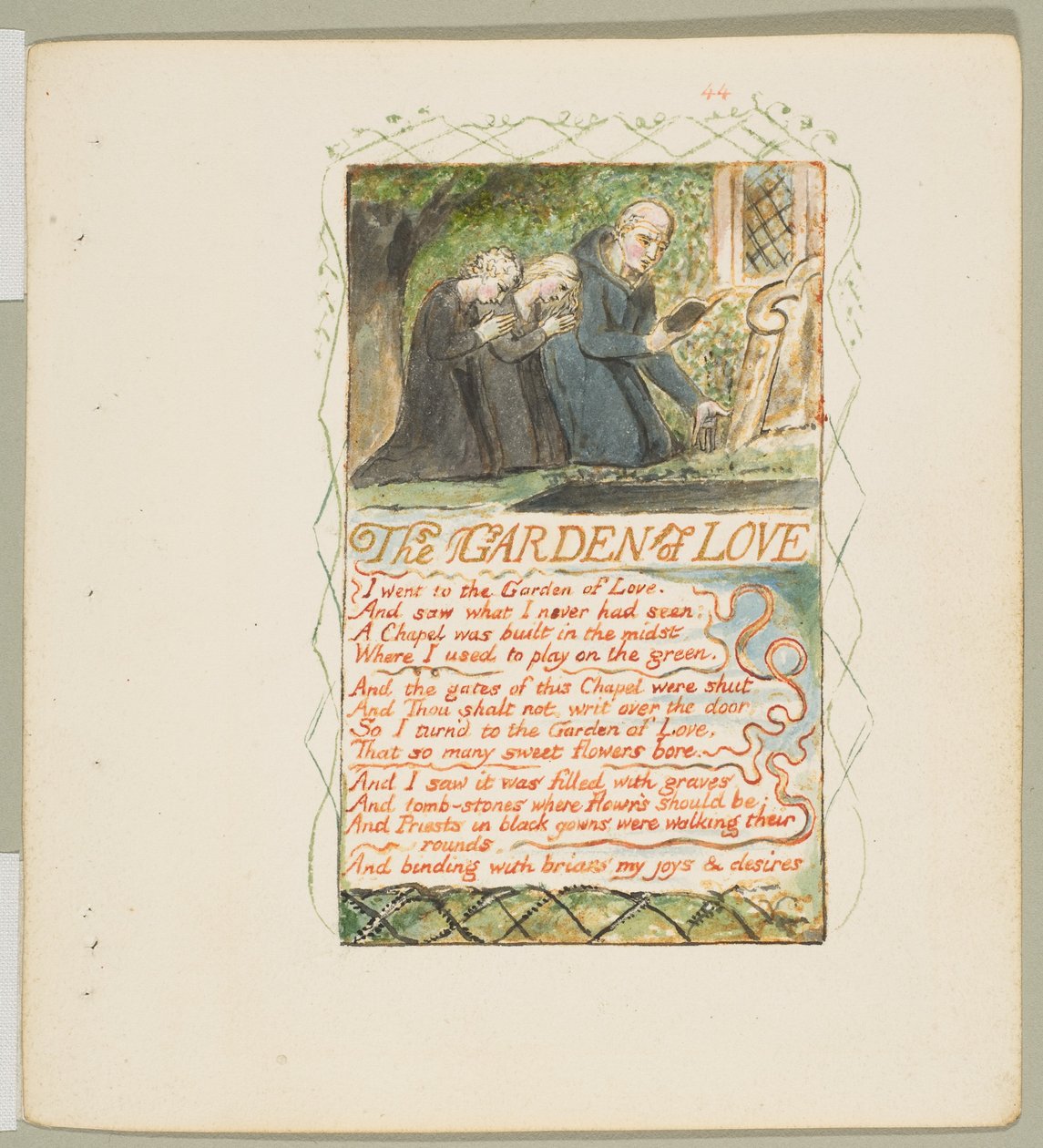 Songs of Innocence and of Experience: The Garden of Love, ca. 1825. od William Blake