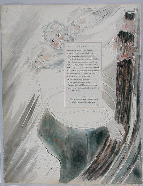 Bard, návrh 58 z "Básní Thomase Graye od William Blake