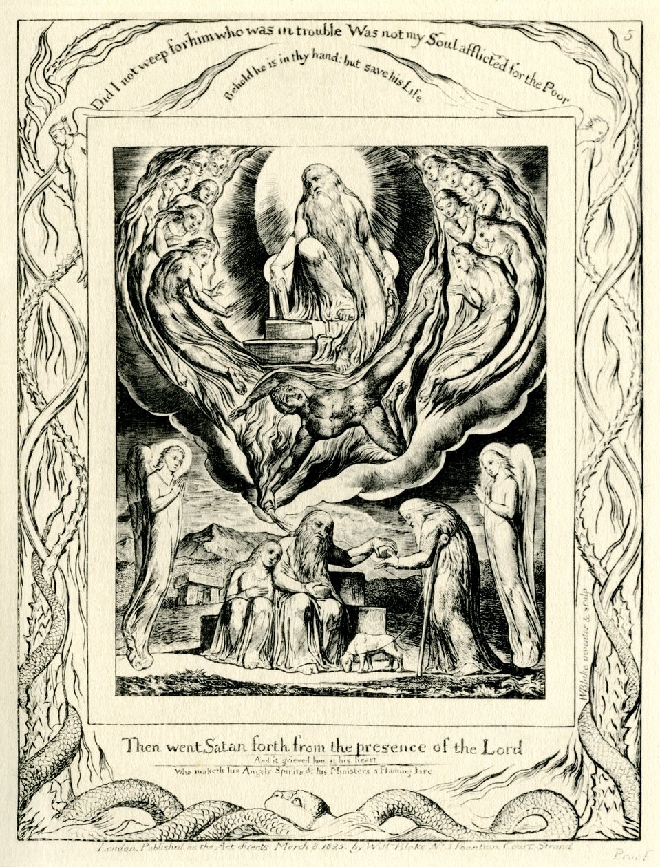 Kniha Job 2:7 ilustrovaná Williamem Blakem od William Blake