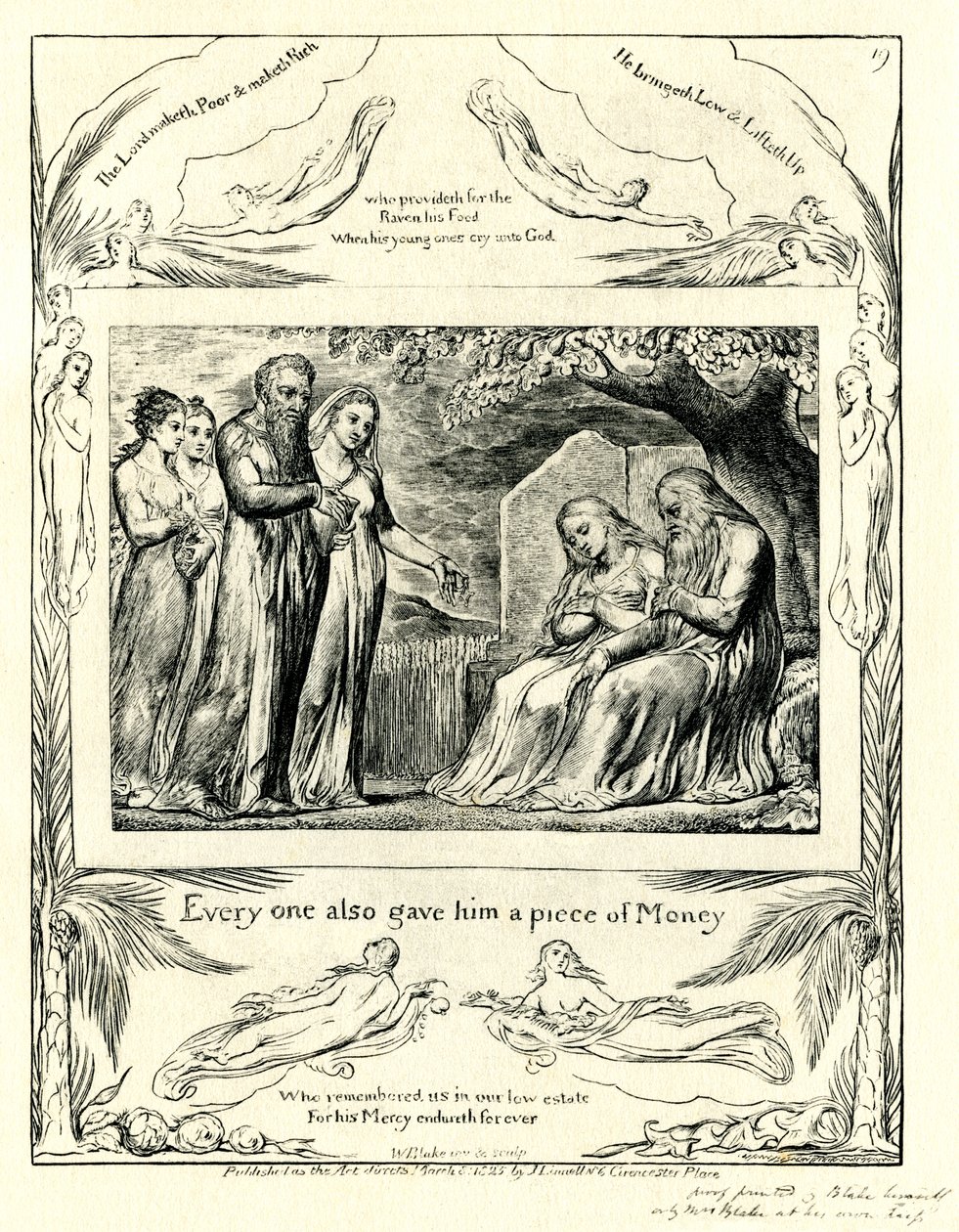 Kniha Job 42:11 ilustrovaná williamem Blakem od William Blake