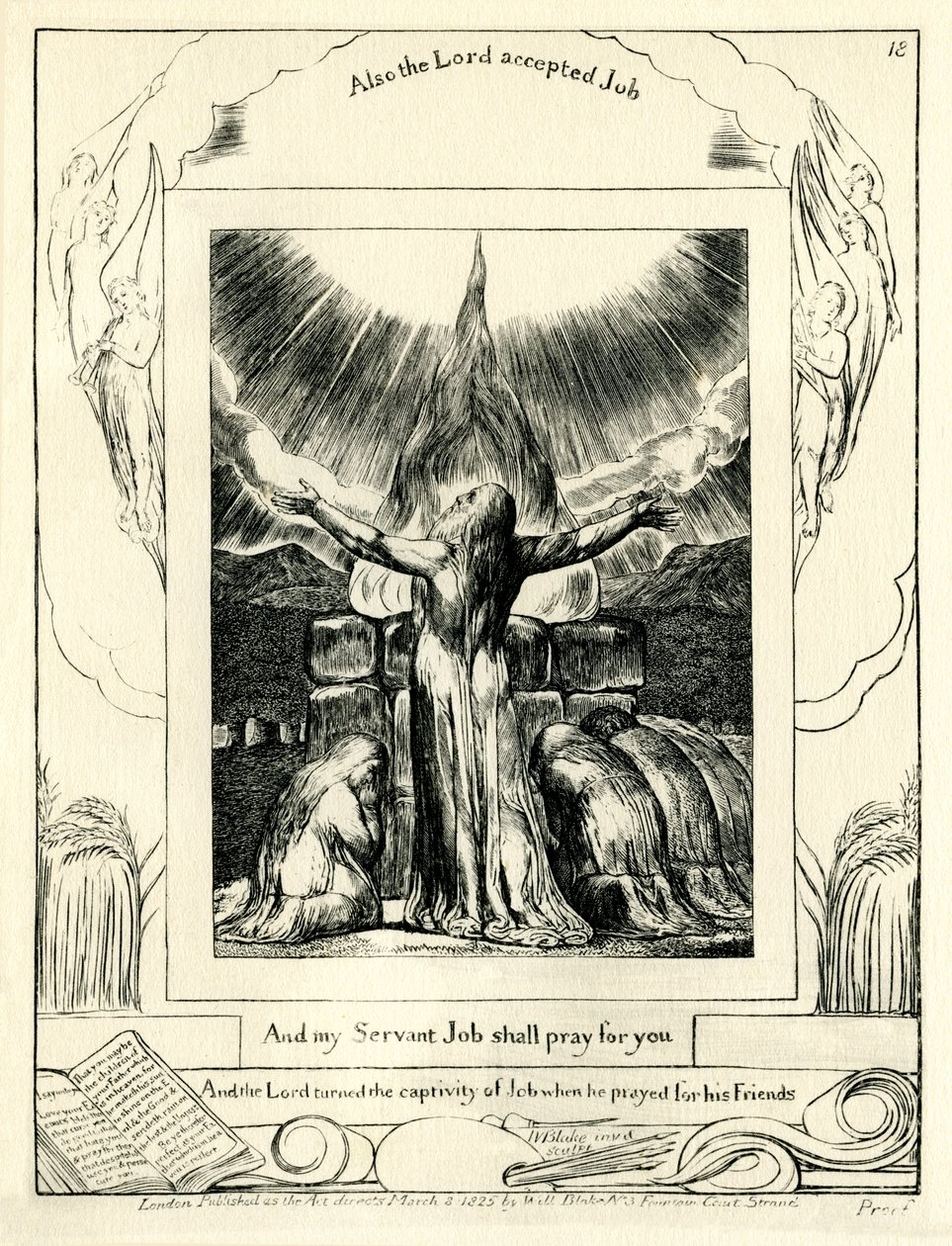 Kniha Job 42:8 ilustrovaná williamem Blakem od William Blake