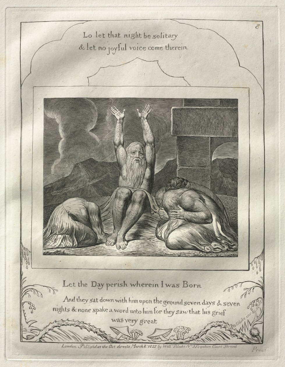 Kniha Jobova: č. 8, Nechť zahyne den, v němž jsem se narodil od William Blake