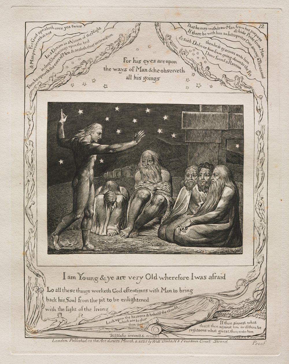 Kniha Job: Pl. 12, Já jsem mladý a vy jste velmi staří, proto jsem se bál od William Blake