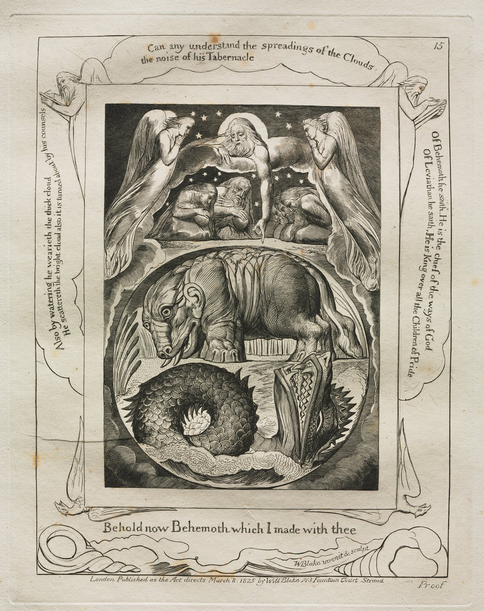 Kniha Job: Pl. 15, Hle, nyní Behemot, kterého jsem s tebou udělal od William Blake