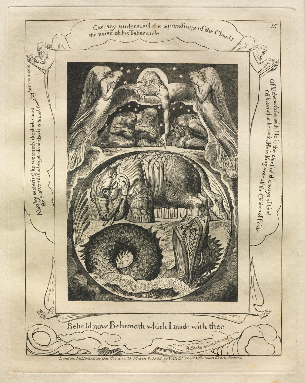 Kniha Job: Pl. 15, Hle, nyní Behemot, kterého jsem s tebou udělal od William Blake